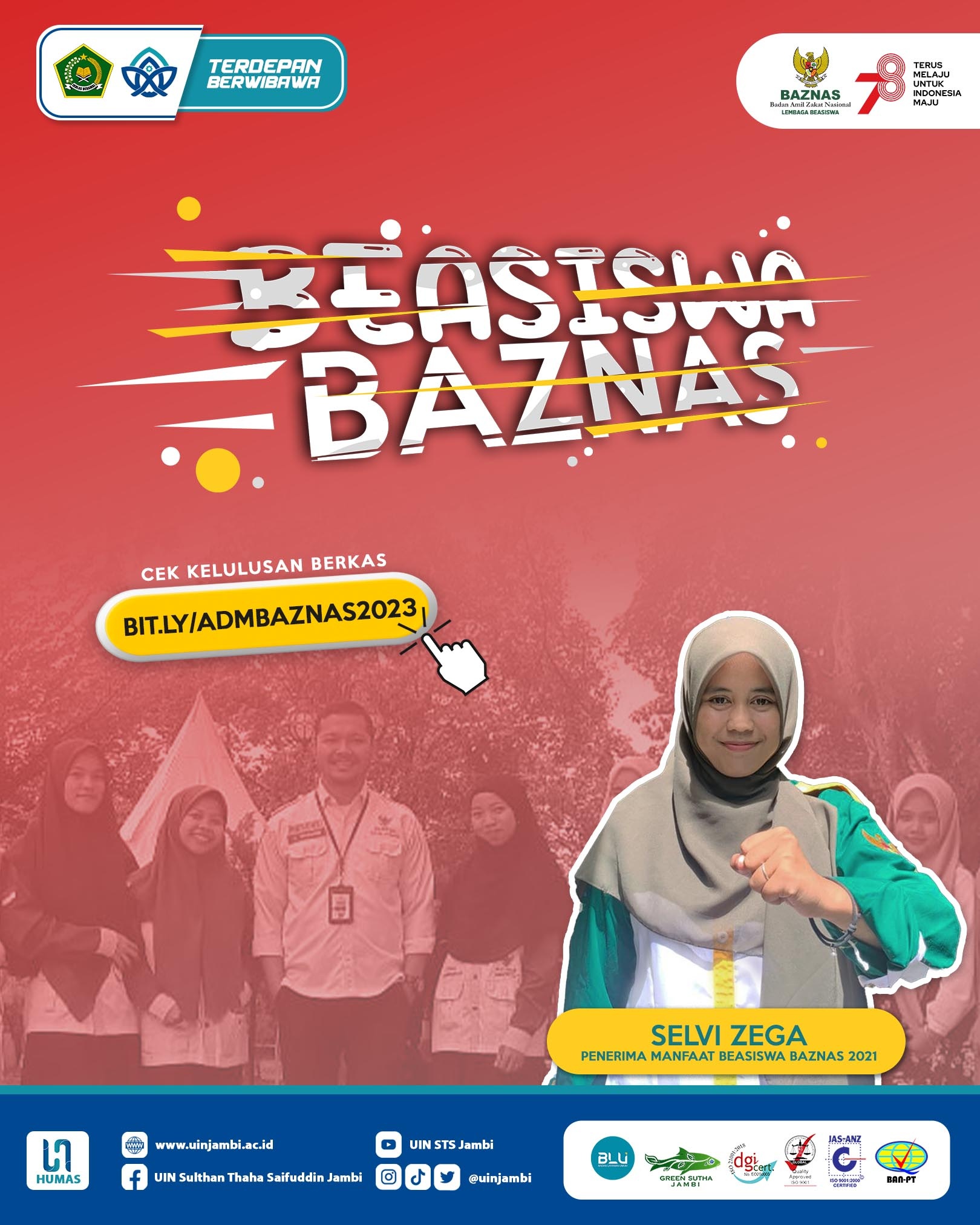 Pengumuman Kelulusan Berkas Beasiswa BAZNAS Tahun 2023