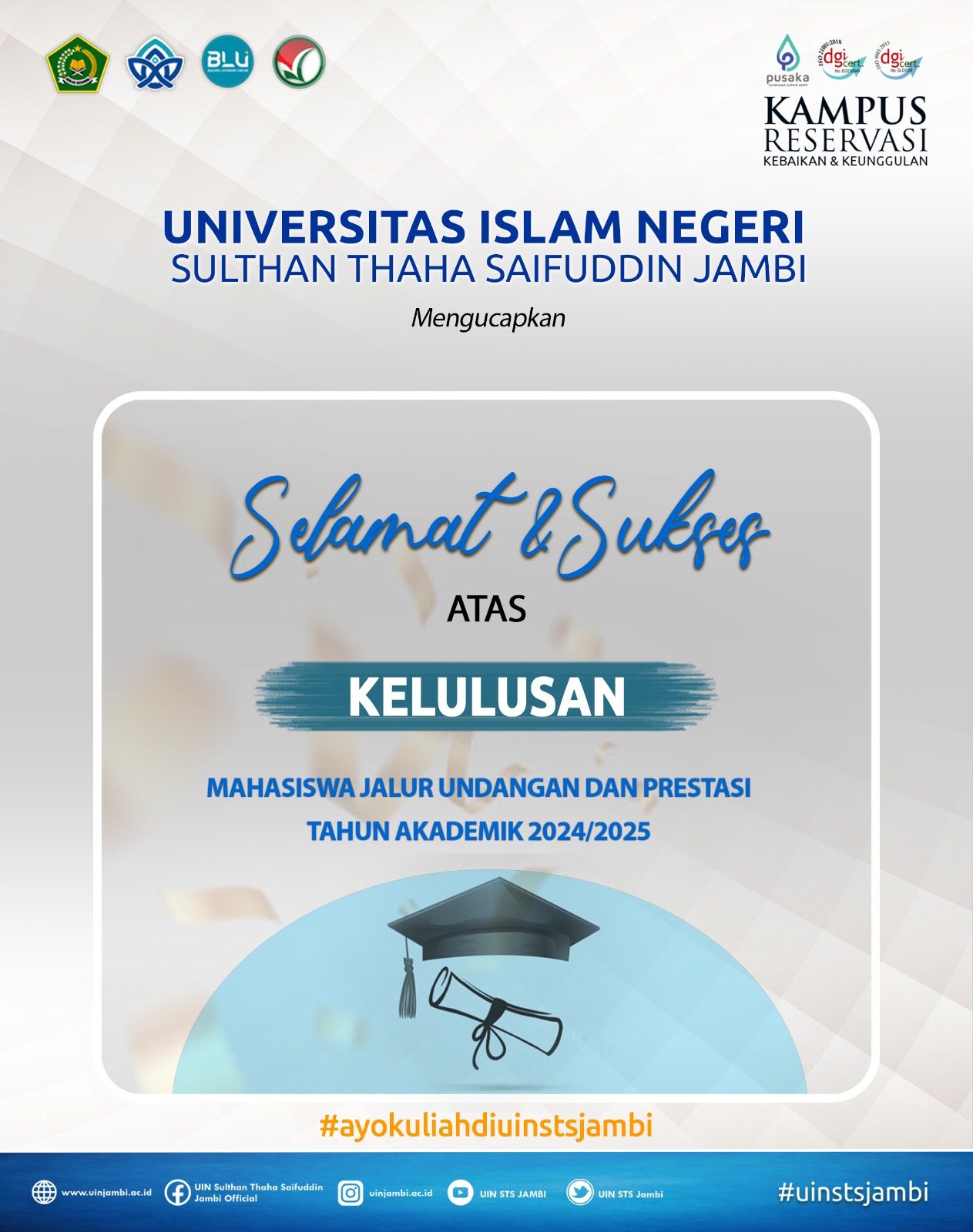 PENGUMUMAN KELULUSAN JALUR UNDANGAN