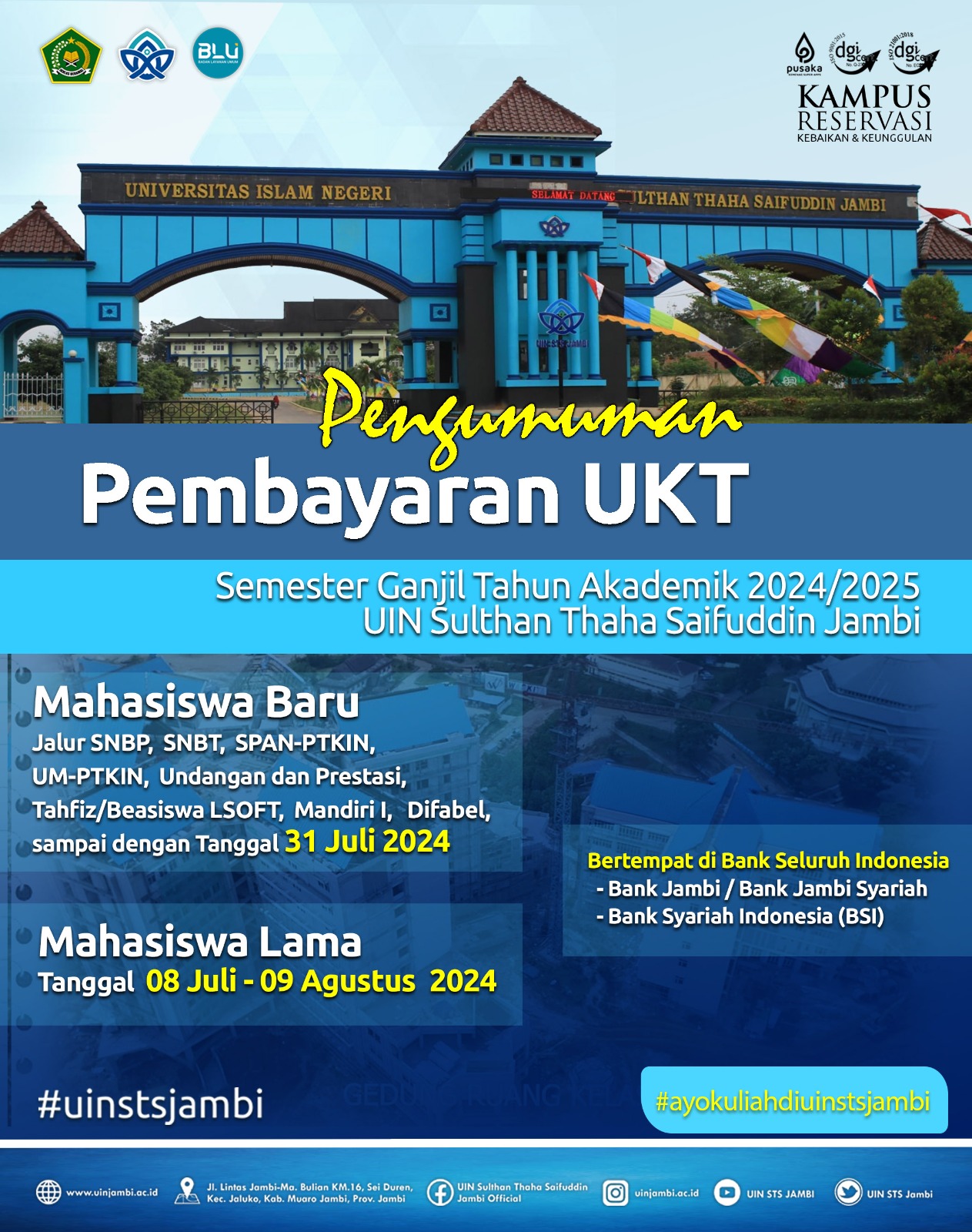 INFORMASI PEMBAYARAN UKT SEMESTER GANJIL TA. 2024/2025