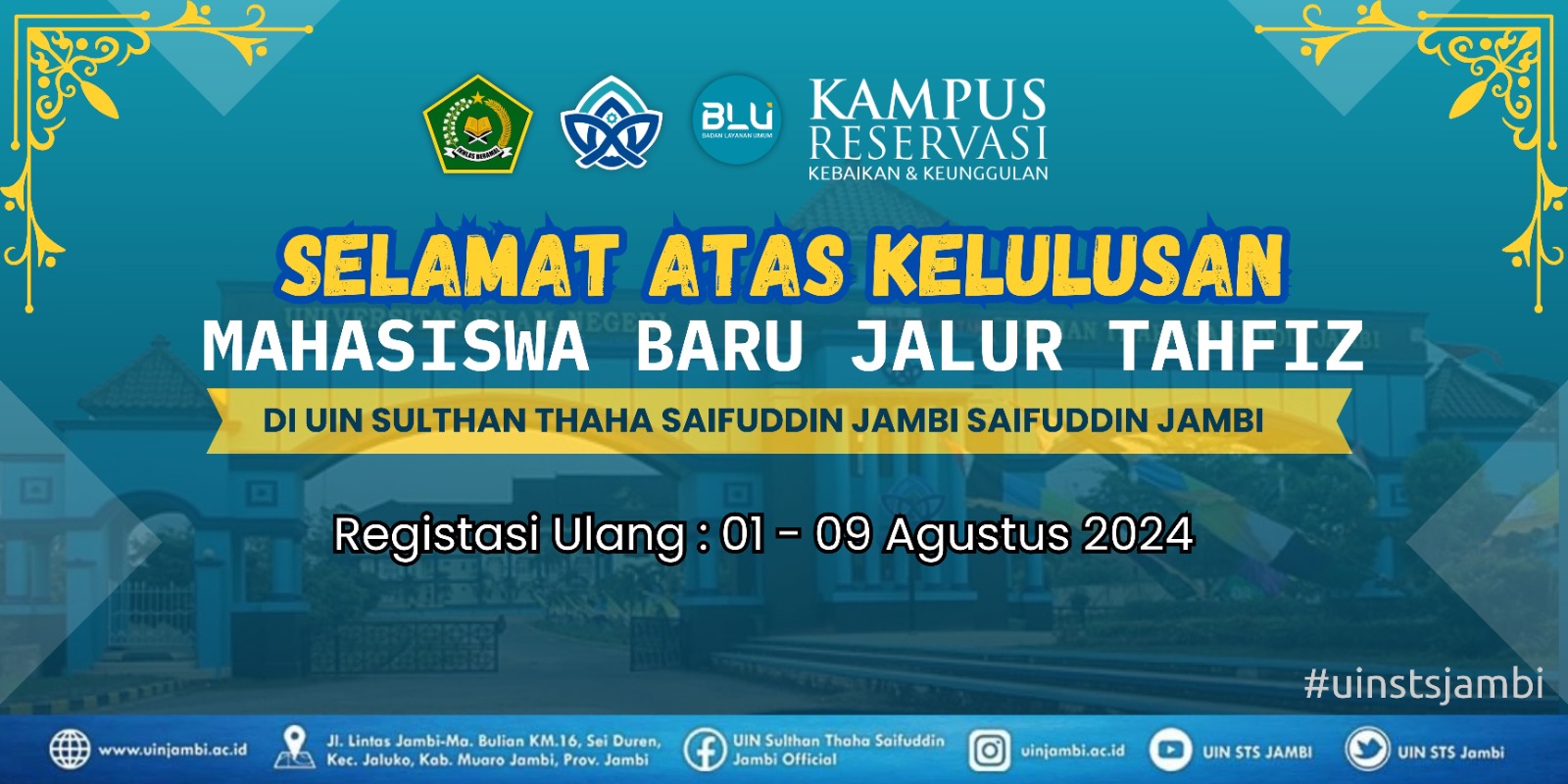 SK KELULUSAN JALUR TAHFIZ DAN PROSEDUR DAFTAR ULANG