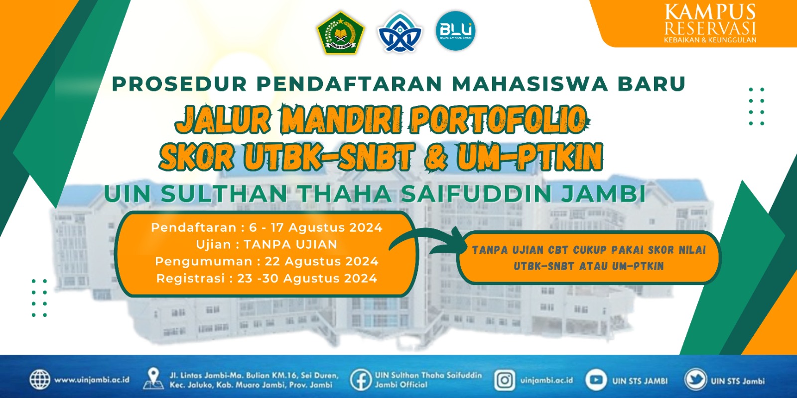 JALUR PORTOFOLIO UTBK SNBT DAN UM-PTKIN DIPERPANJANG