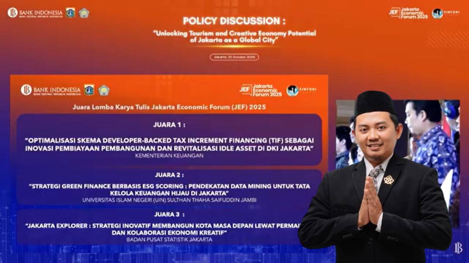 Bangga! Dosen FEBI UIN STS Jambi Menangkan Kompetisi Nasional Jakarta Economic Forum 2025