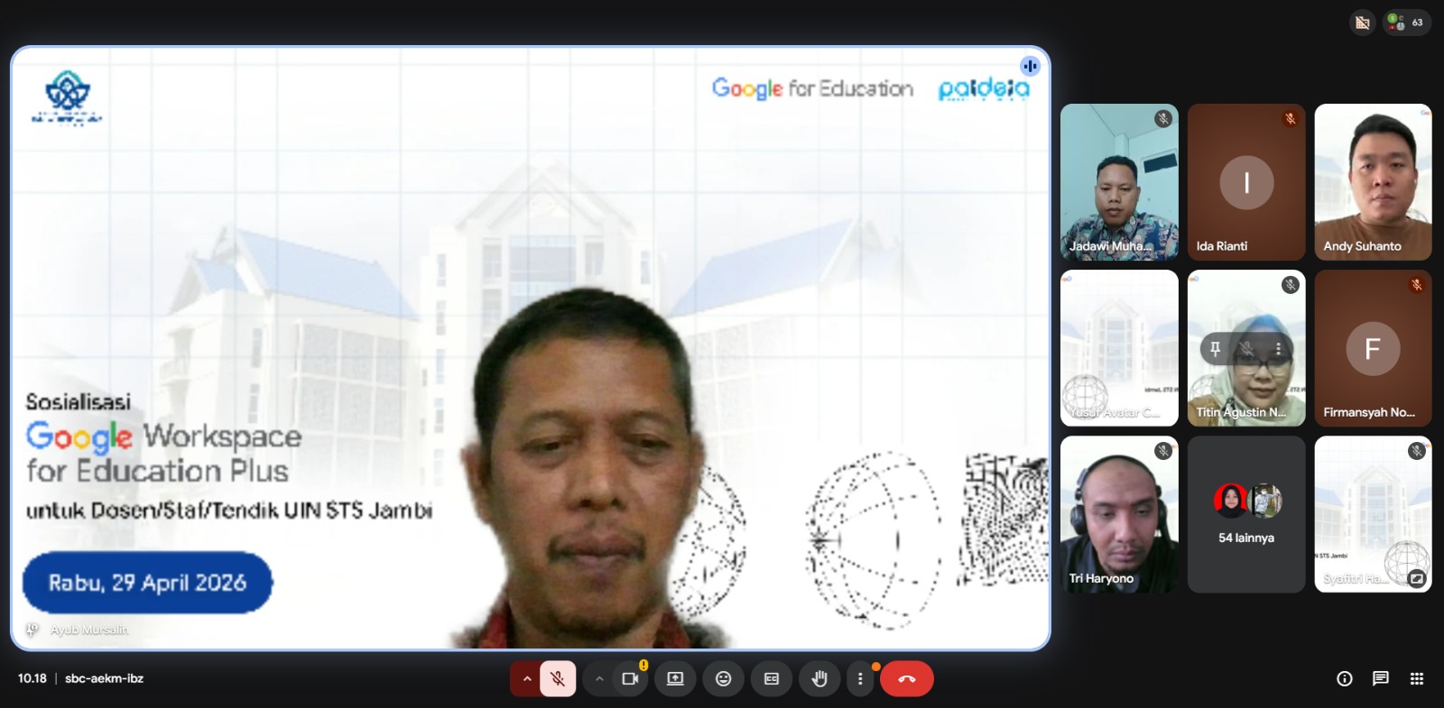 Sosialisasi Google Workspace for Education Plus, UIN STS Jambi Perkuat Transformasi Digital Kampus
