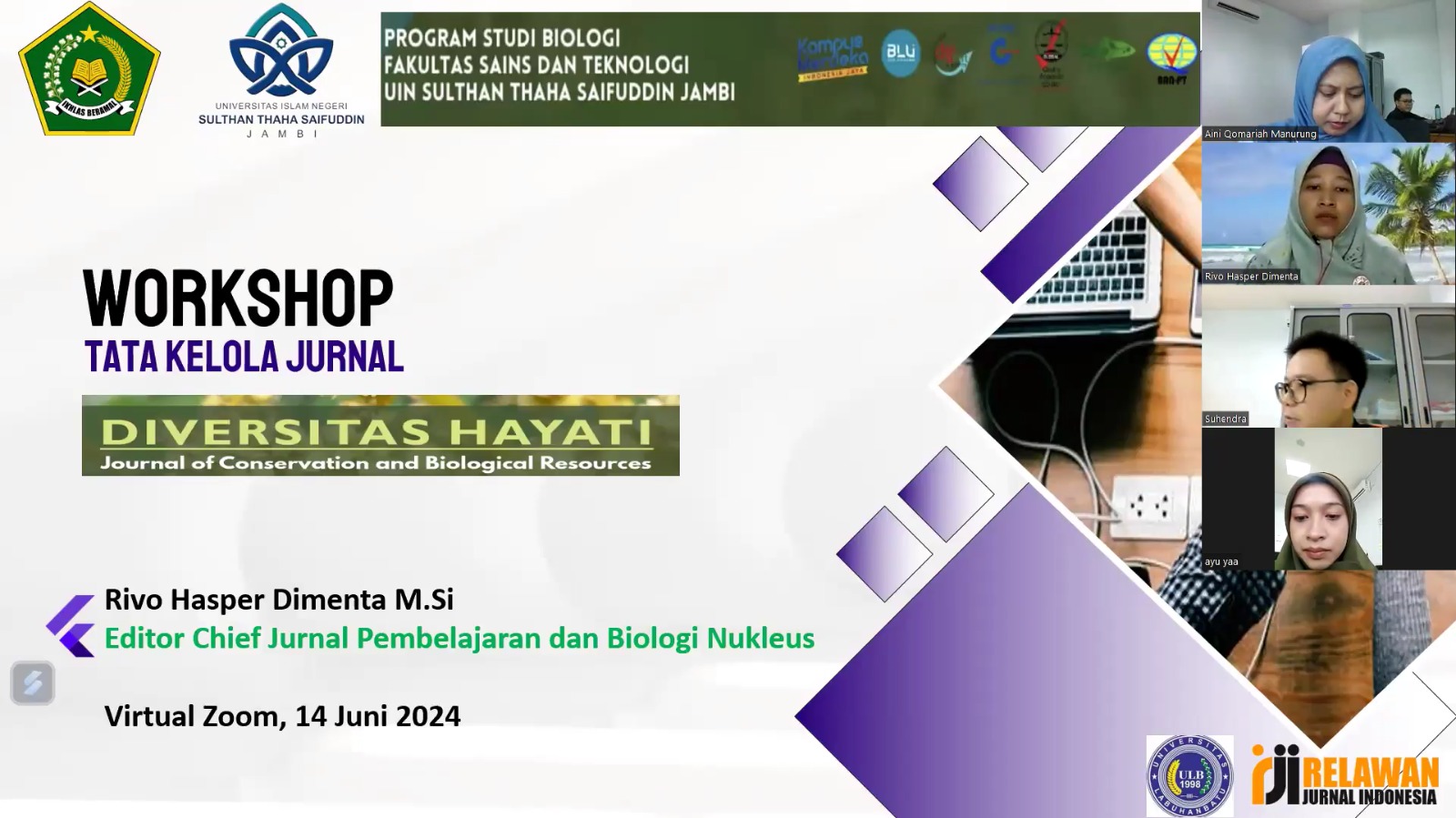Program Studi Biologi Selenggarakan Pelatihan Pengelolaan Jurnal