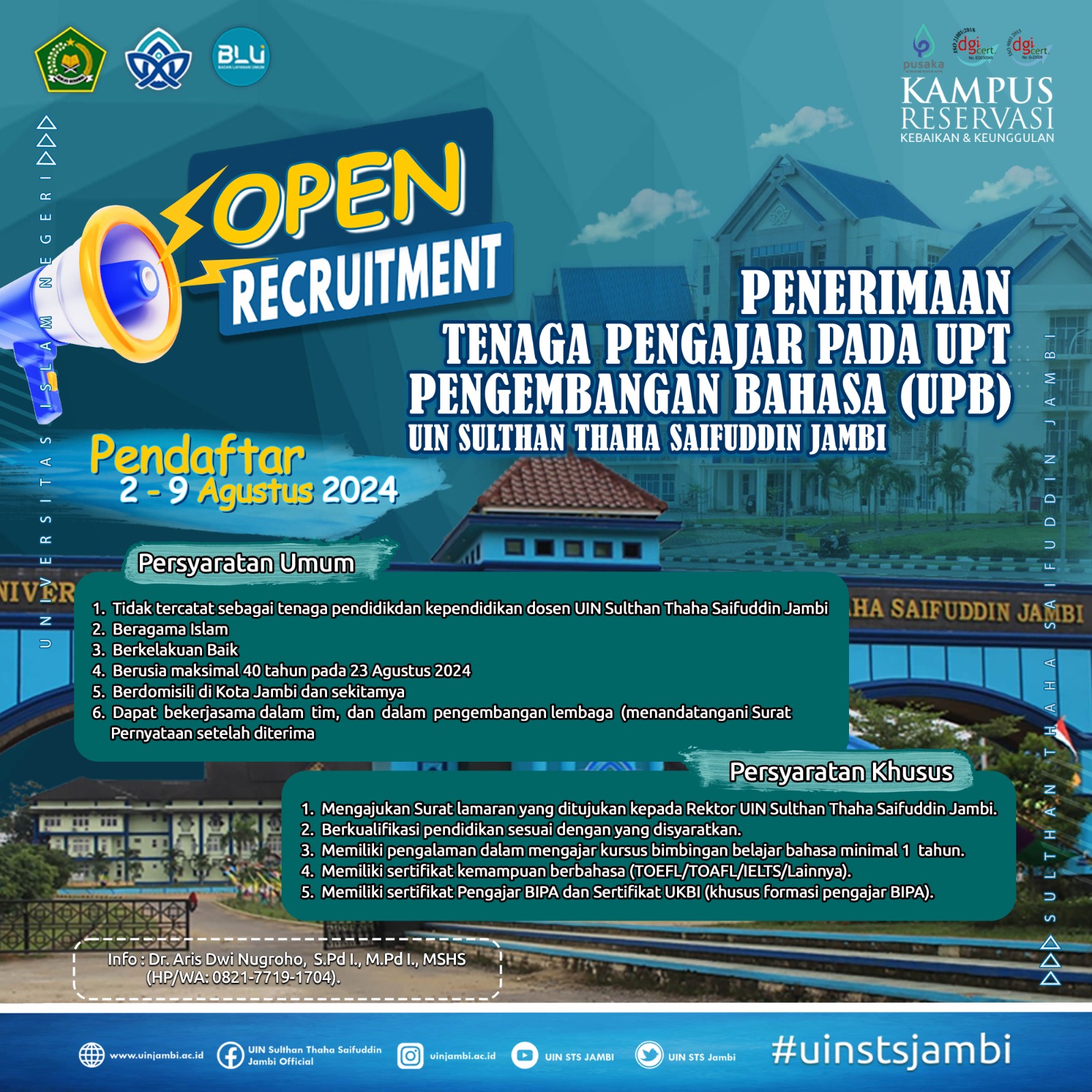 PENERIMAAN TENAGA PENGAJAR PADA UPT PENGEMBANGAN BAHASA
