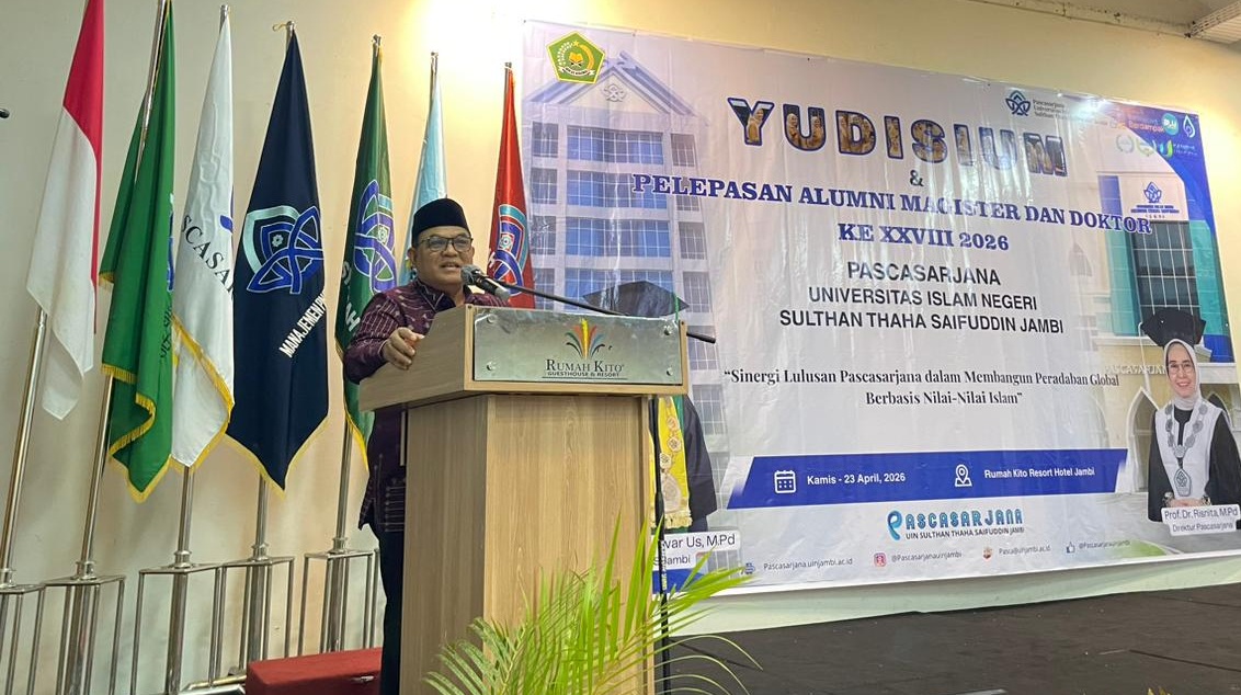 Yudisium ke-28 Pascasarjana UIN STS Jambi, Rektor Tekankan Ilmu dan Akhlak Beriringan